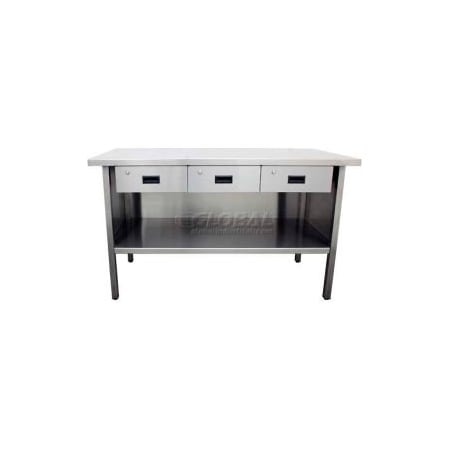 Jamco Jamco 430 Series Stainless Steel Flat Top Workbench, Drawers, 72"W x 30"D VO372QQ